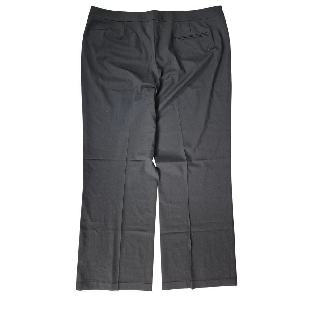 NWOT Lafayette 148 New York Menswear Black Wool Elastane Wide Leg Pants Sz 16 - Picture 4 of 7